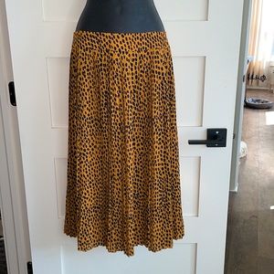 J. Crew Pleated midi skirt mob wife pleated NWT leopard
